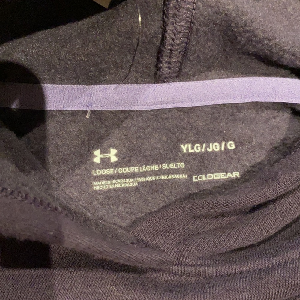 Girls under armour pullover hoodie sweatshirt Sz L - Picture 3 of 4